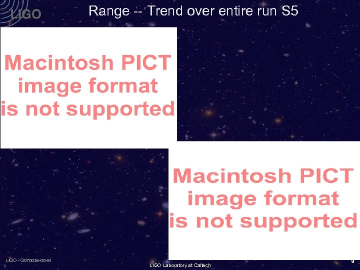 Range -- Trend over entire run S 5 LIGO - G 070036 -00 -M