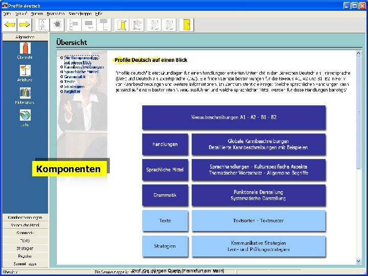 Die Komponenten Prof. Dr. Jürgen Quetz (Frankfurt am Main) 