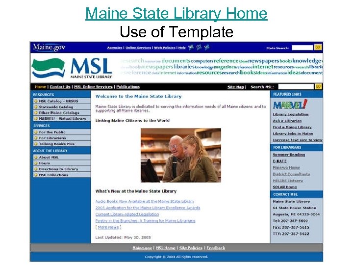 Maine State Library Home Use of Template 