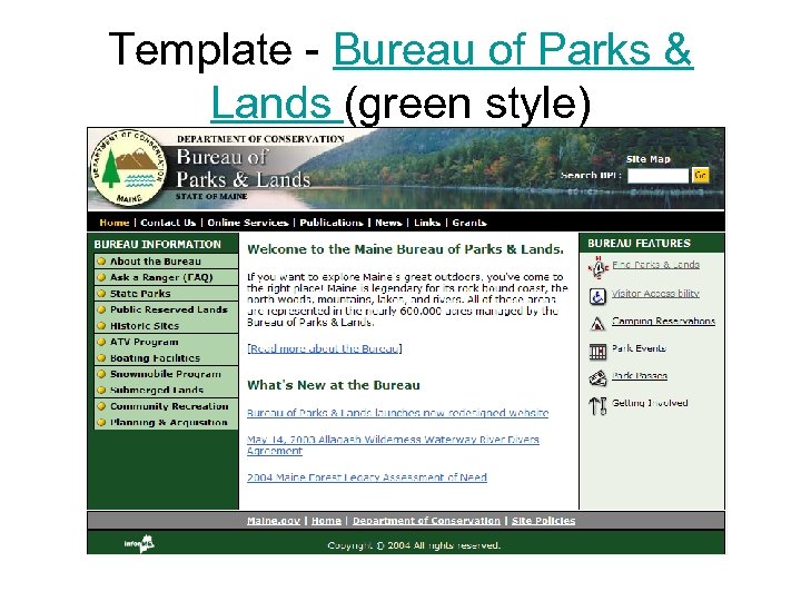 Template - Bureau of Parks & Lands (green style) 