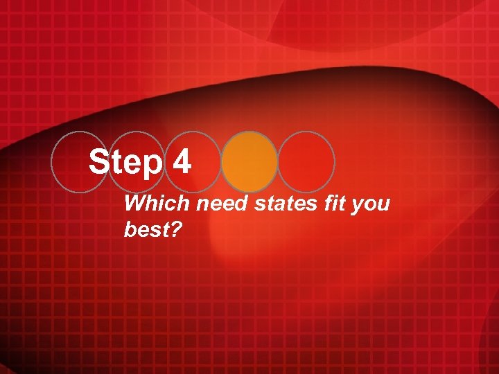 Step 4 Which need states fit you best? 