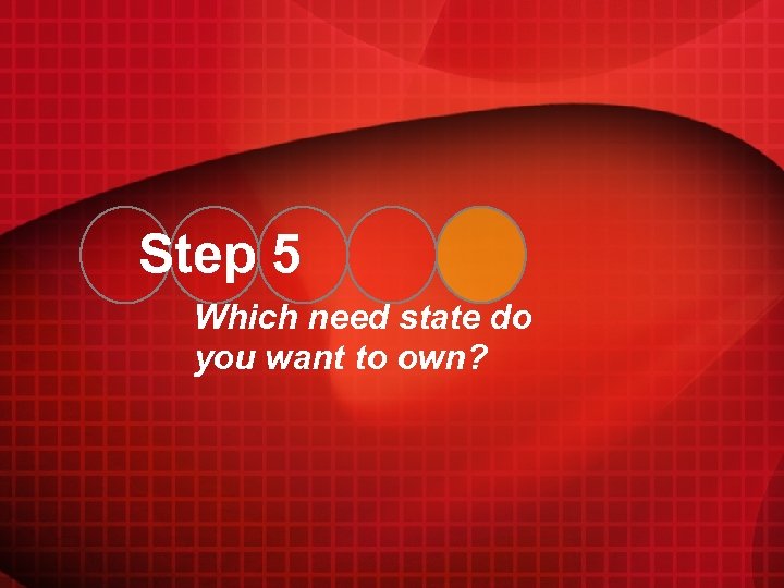 Step 5 Which need state do you want to own? 