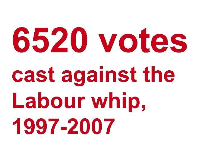 6520 votes cast against the Labour whip, 1997 -2007 