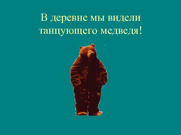 В деревне мы видели танцующего медведя! 