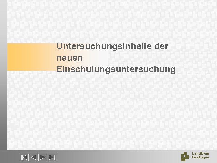 Untersuchungsinhalte der neuen Einschulungsuntersuchung Landkreis Esslingen 