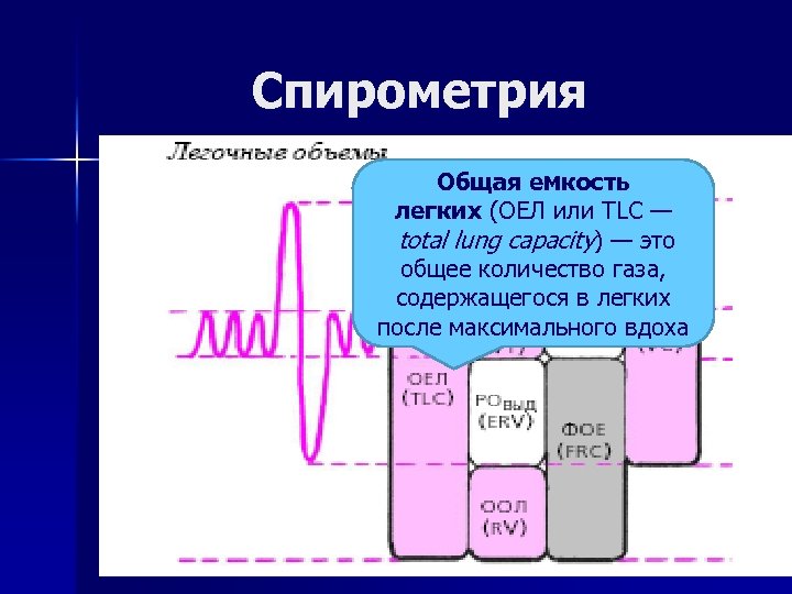 Спирометрия Общая емкость легких (ОЕЛ или TLC — total lung capacity) — это общее