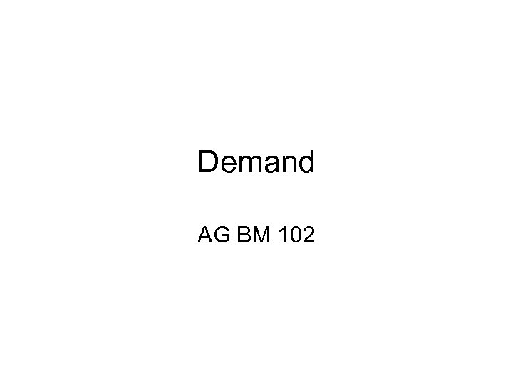 Demand AG BM 102 