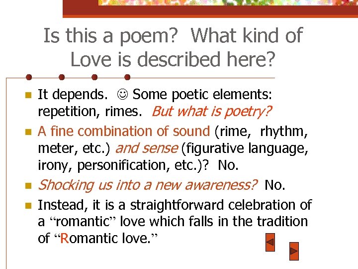 Is this a poem? What kind of Love is described here? n n It