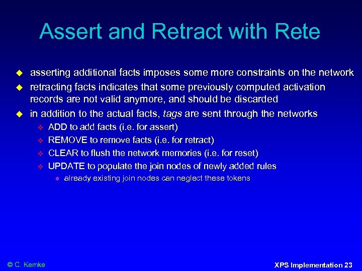 Assert and Retract with Rete asserting additional facts imposes some more constraints on the