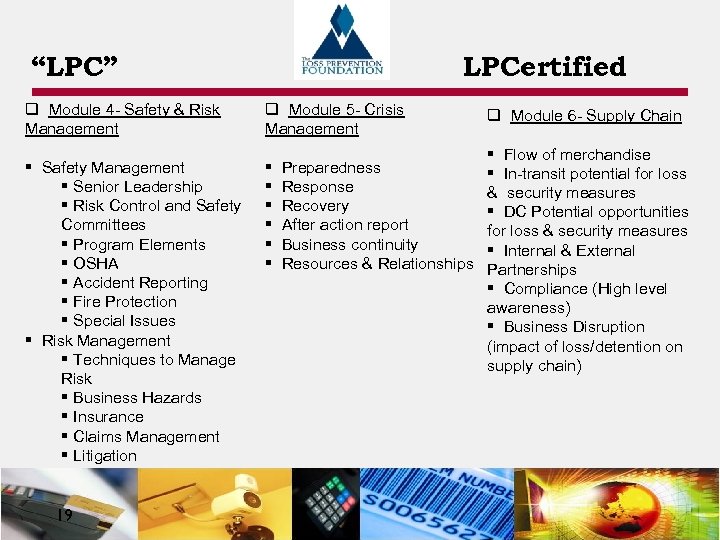 “LPC” q Module 4 - Safety & Risk Management § Safety Management § Senior