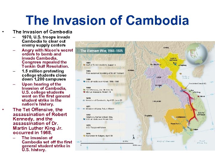 The Invasion of Cambodia • The Invasion of Cambodia – – • 1970, U.