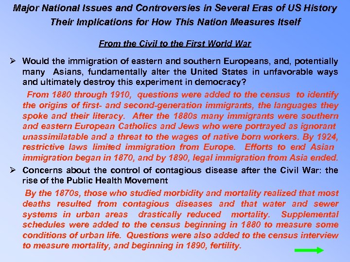 Major National Issues and Controversies in Several Eras of US History Their Implications for