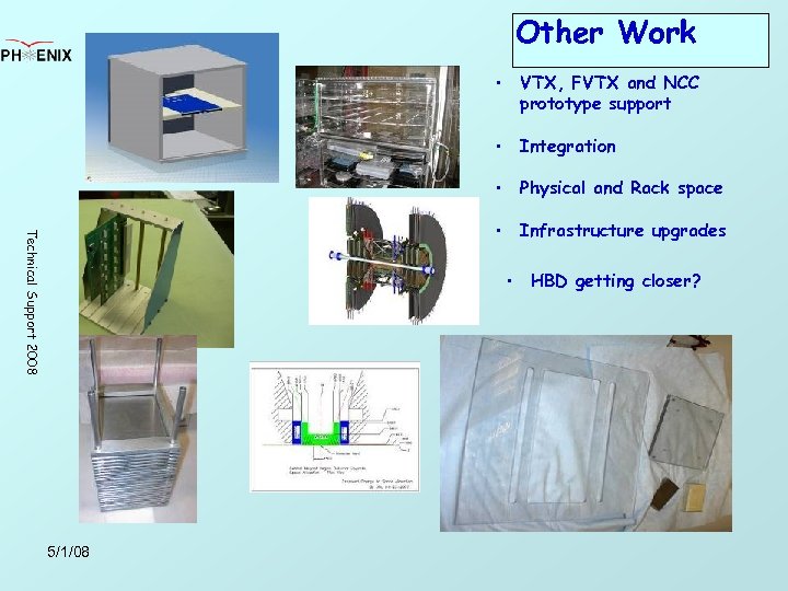 Other Work VTX, FVTX and NCC prototype support • Integration • Physical and Rack