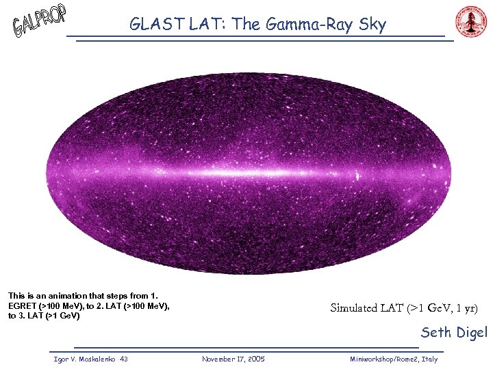 GLAST LAT: The Gamma-Ray Sky This is an animation that steps from 1. EGRET
