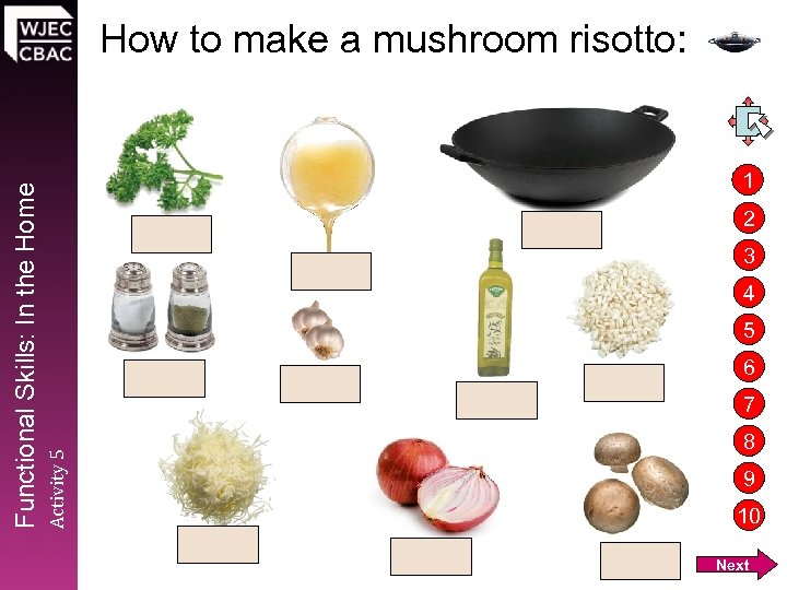 1 2 3 4 5 6 7 Activity 5 Functional Skills: In the Home