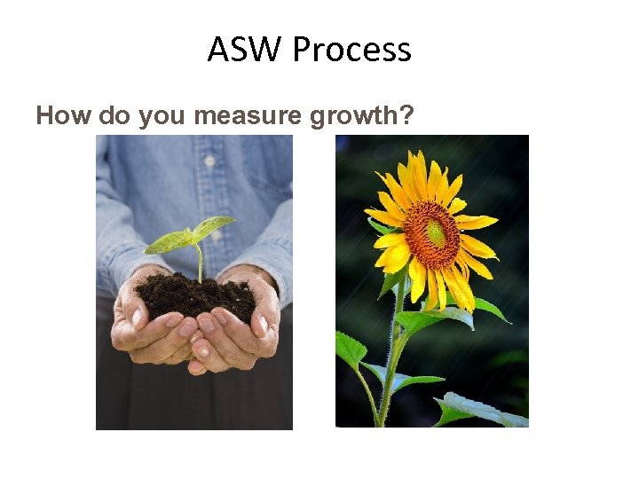 ASW Process How do you measure growth? 