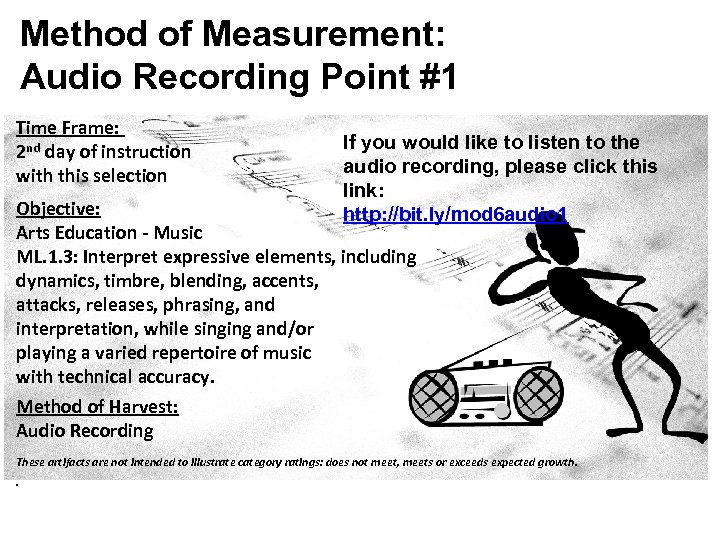 Method of Measurement: Audio Recording Point #1 Time Frame: 2 nd day of instruction
