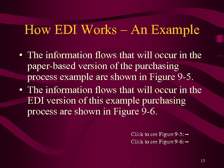 How EDI Works – An Example • The information flows that will occur in