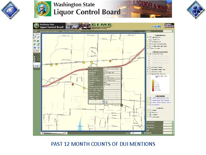 PAST 12 MONTH COUNTS OF DUI MENTIONS 