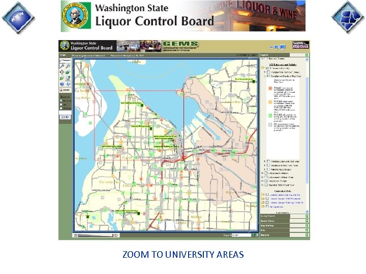 ZOOM TO UNIVERSITY AREAS 