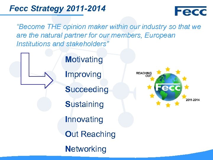 Fecc Strategy 2011 -2014 “Become THE opinion maker within our industry so that we