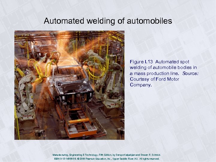 Automated welding of automobiles Figure I. 13 Automated spot welding of automobile bodies in
