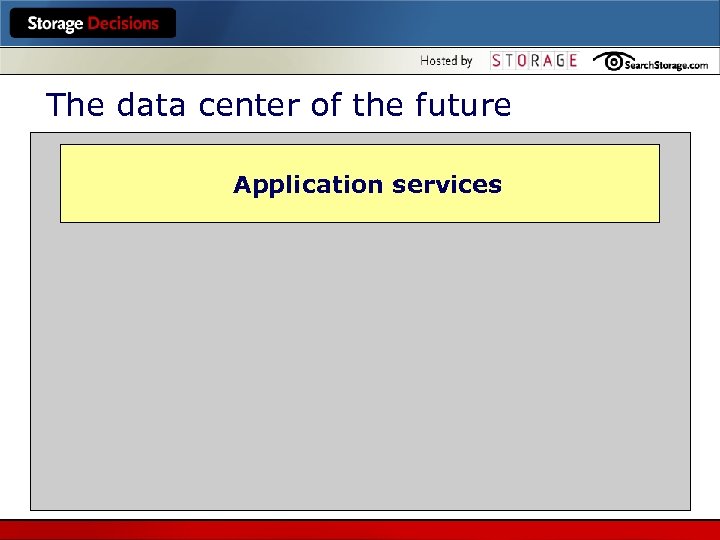 The data center of the future Application services 