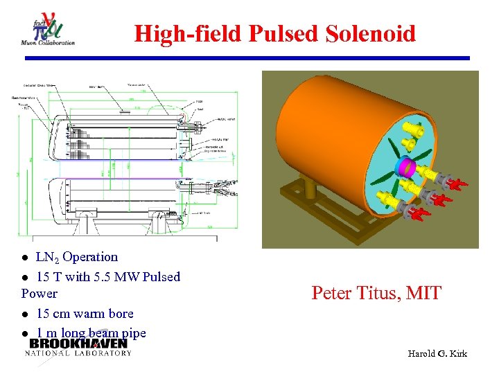 High-field Pulsed Solenoid LN 2 Operation l 15 T with 5. 5 MW Pulsed