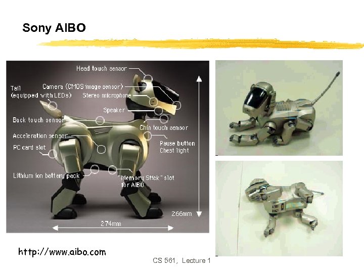 Sony AIBO http: //www. aibo. com CS 561, Lecture 1 