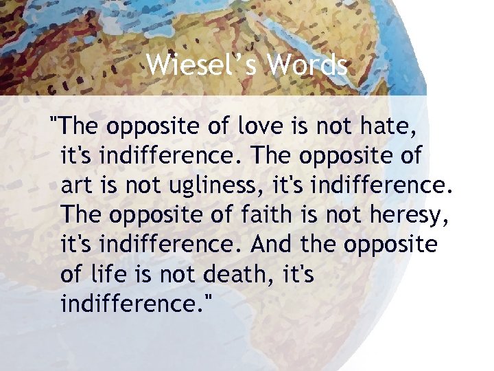 Wiesel’s Words 