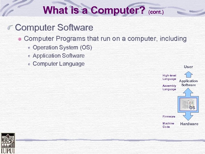 What is a Computer? (cont. ) Computer Software Computer Programs that run on a