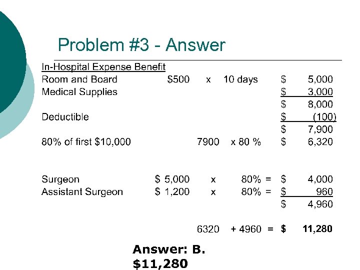 Problem #3 - Answer: B. $11, 280 