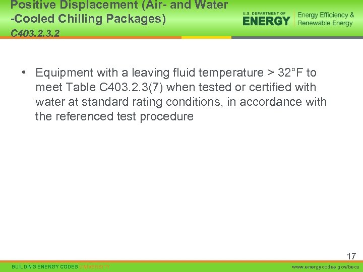 Positive Displacement (Air- and Water -Cooled Chilling Packages) C 403. 2 • Equipment with