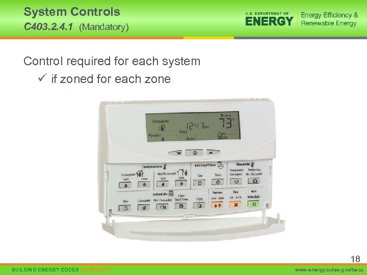 System Controls C 403. 2. 4. 1 (Mandatory) Control required for each system ü