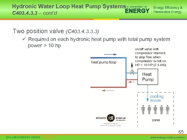 Hydronic Water Loop Heat Pump Systems C 403. 4. 3. 3 – cont’d Two