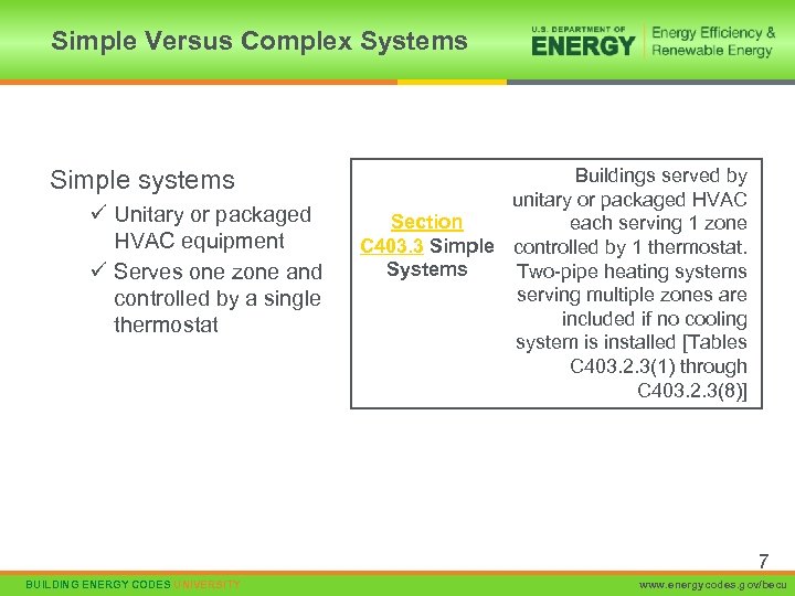 Simple Versus Complex Systems Simple systems ü Unitary or packaged HVAC equipment ü Serves