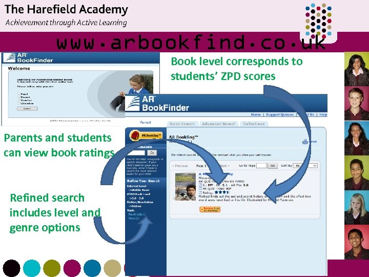 www. arbookfind. co. uk Book level corresponds to students’ ZPD scores Parents and students