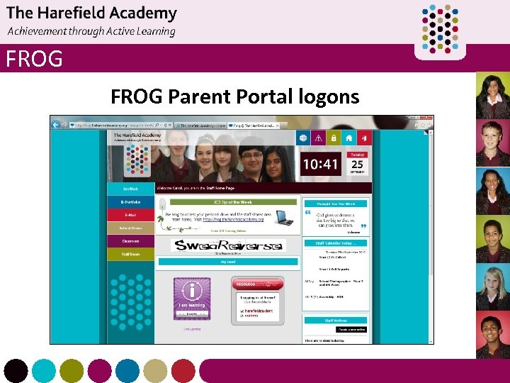 FROG Parent Portal logons 