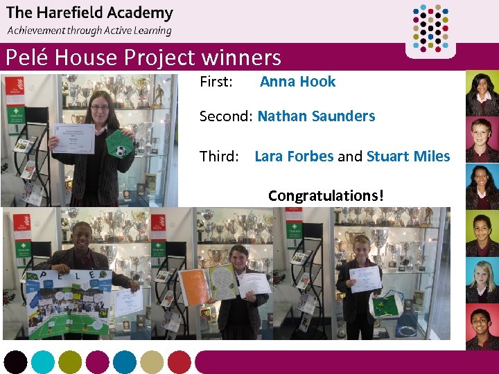 Pelé House Project winners First: Anna Hook Second: Nathan Saunders Third: Lara Forbes and
