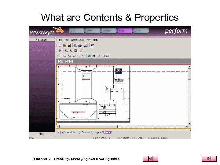 What are Contents & Properties Chapter 7 - Creating, Modifying and Printing Plots 