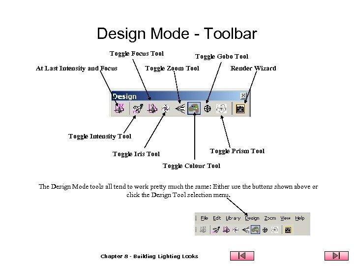 Design Mode - Toolbar Toggle Focus Tool At Last Intensity and Focus Toggle Gobo