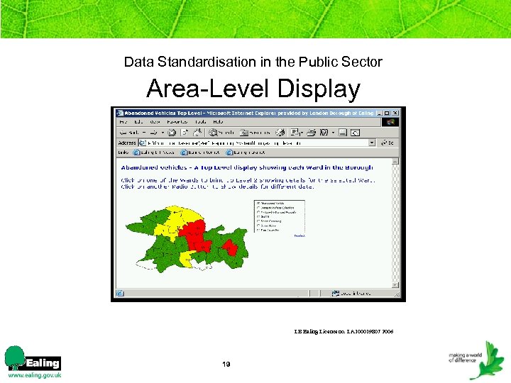 Data Standardisation in the Public Sector Area-Level Display LB Ealing Licence no. LA 100019807