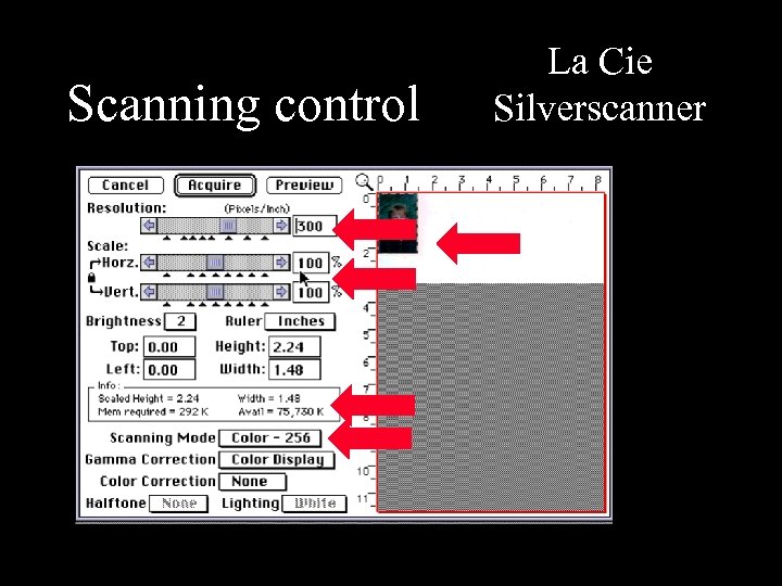 Scanning control La Cie Silverscanner 