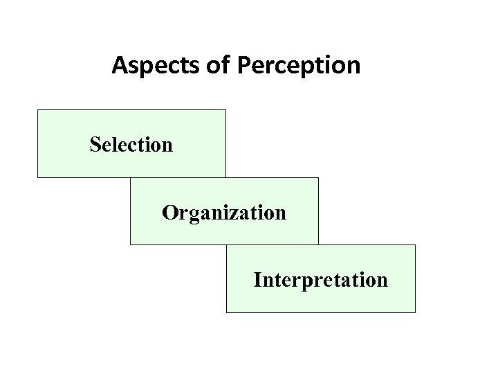 Aspects of Perception Selection Organization Interpretation 