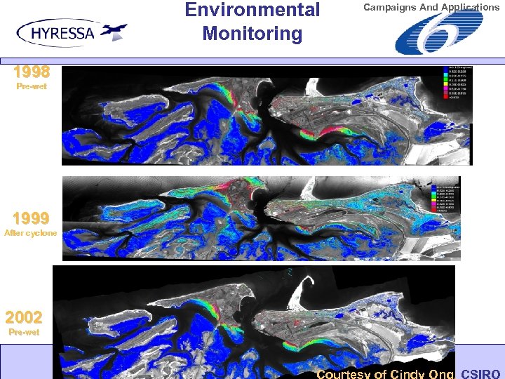 Environmental Monitoring Campaigns And Applications 1998 Pre-wet 1999 After cyclone 2002 Pre-wet SWOT and
