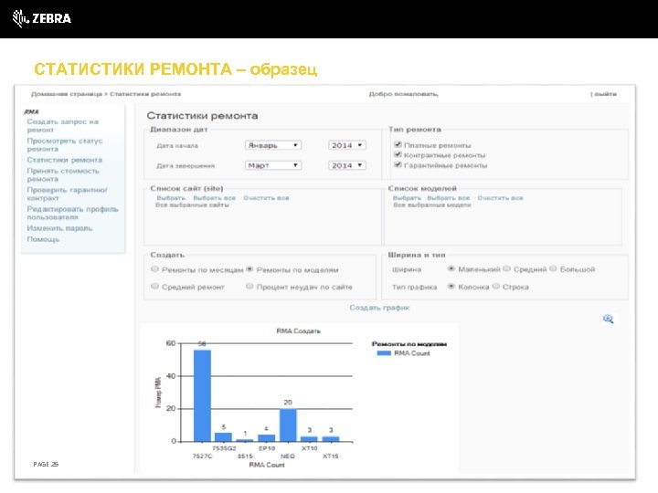 СТАТИСТИКИ РЕМОНТА – образец PAGE 25 