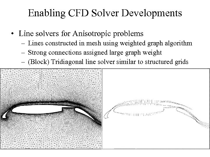 Enabling CFD Solver Developments • Line solvers for Anisotropic problems – Lines constructed in