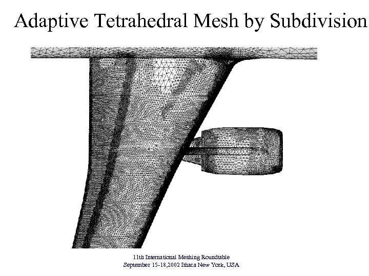 Adaptive Tetrahedral Mesh by Subdivision 11 th International Meshing Roundtable September 15 -18, 2002