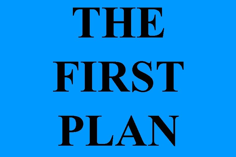 THE FIRST PLAN 