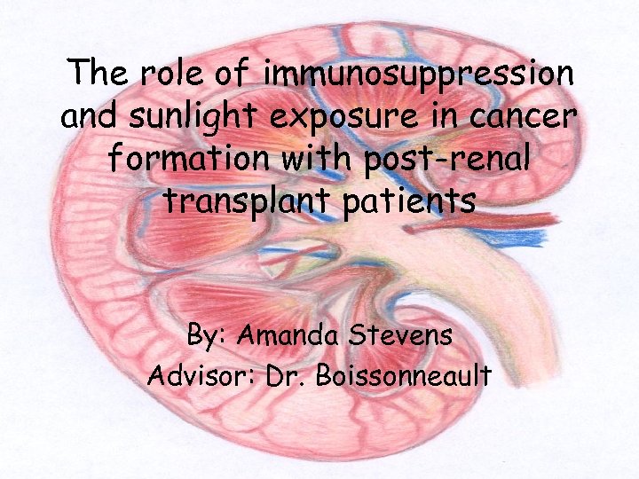 The role of immunosuppression and sunlight exposure in cancer formation with post-renal transplant patients